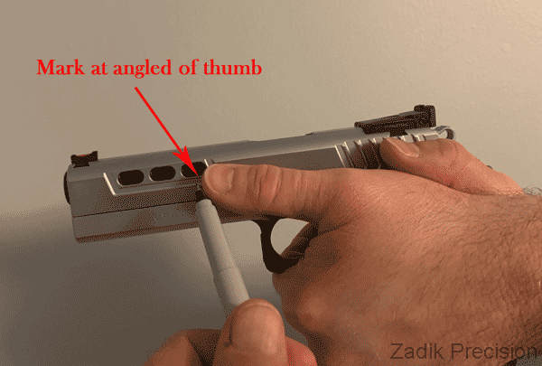 Mark thumb angle position